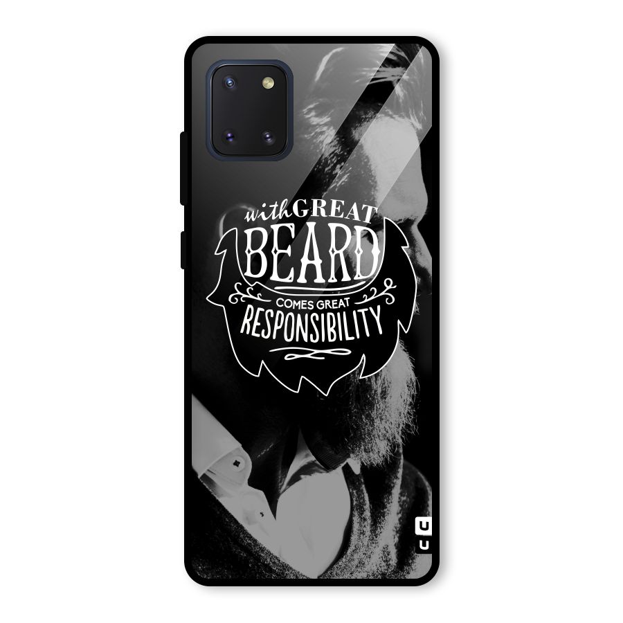 Beard Responsibility Quote Glass Back Case for Galaxy Note 10 Lite