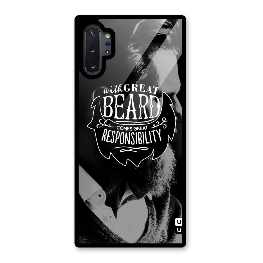 Beard Responsibility Quote Glass Back Case for Galaxy Note 10 Plus