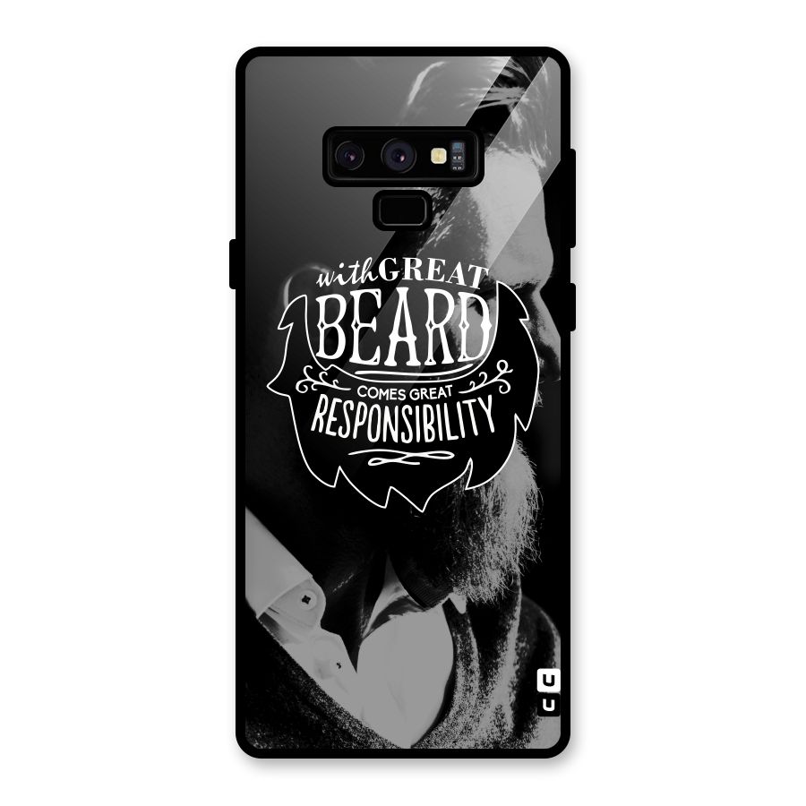 Beard Responsibility Quote Glass Back Case for Galaxy Note 9