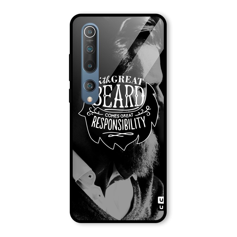 Beard Responsibility Quote Glass Back Case for Mi 10