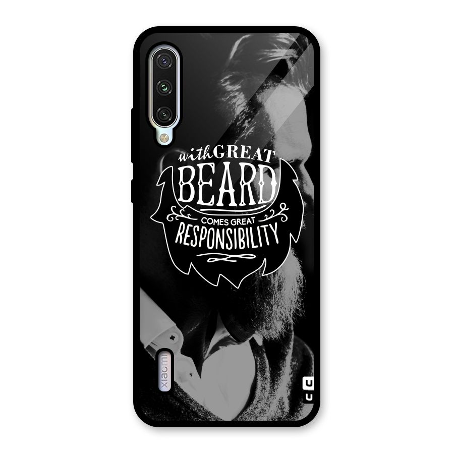 Beard Responsibility Quote Glass Back Case for Mi A3