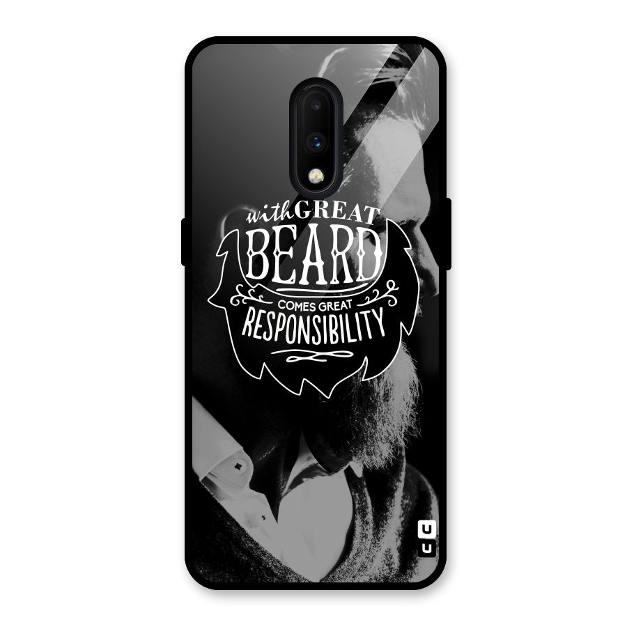 Beard Responsibility Quote Glass Back Case for OnePlus 7