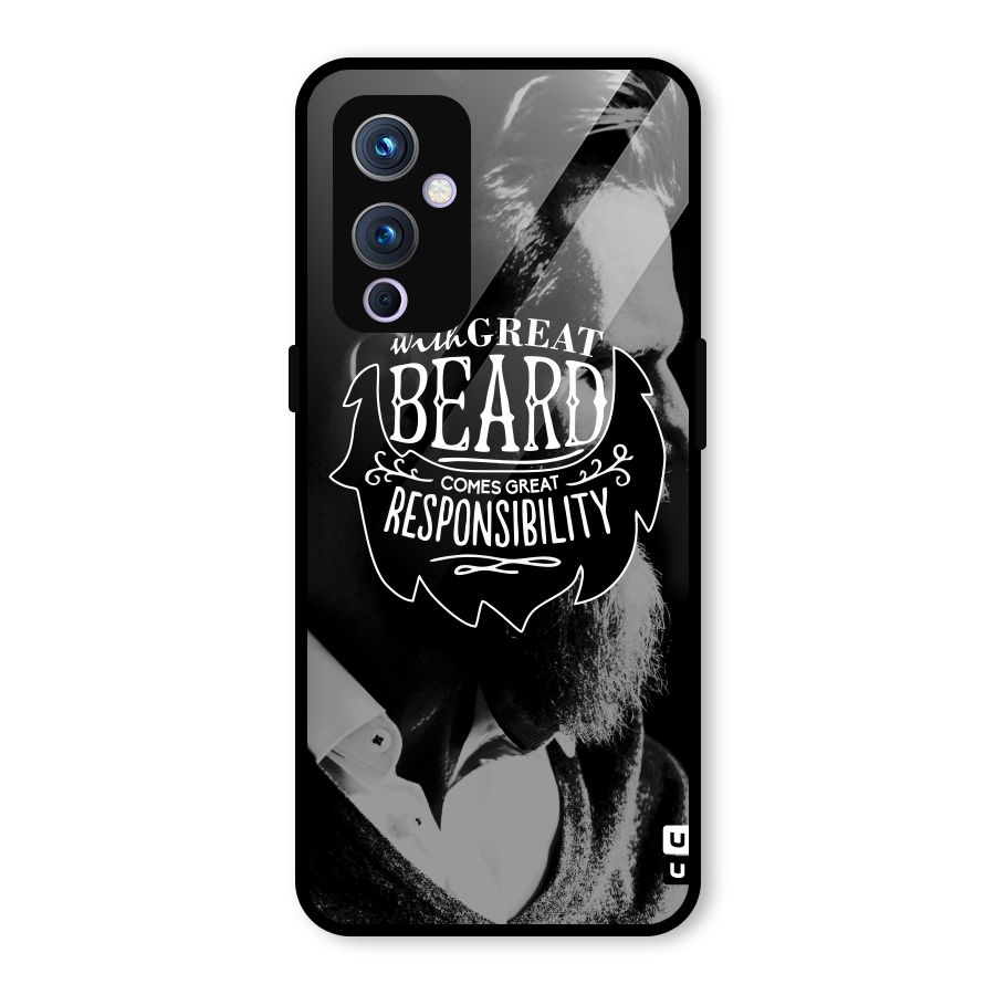 Beard Responsibility Quote Glass Back Case for OnePlus 9