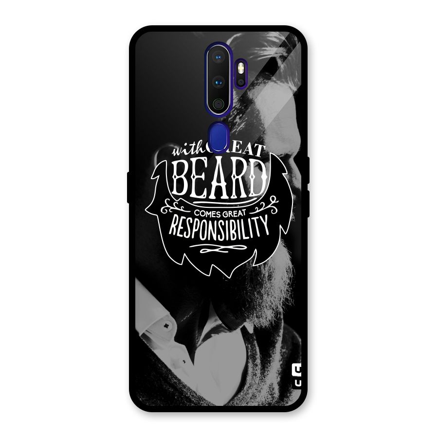 Beard Responsibility Quote Glass Back Case for Oppo A9 (2020)