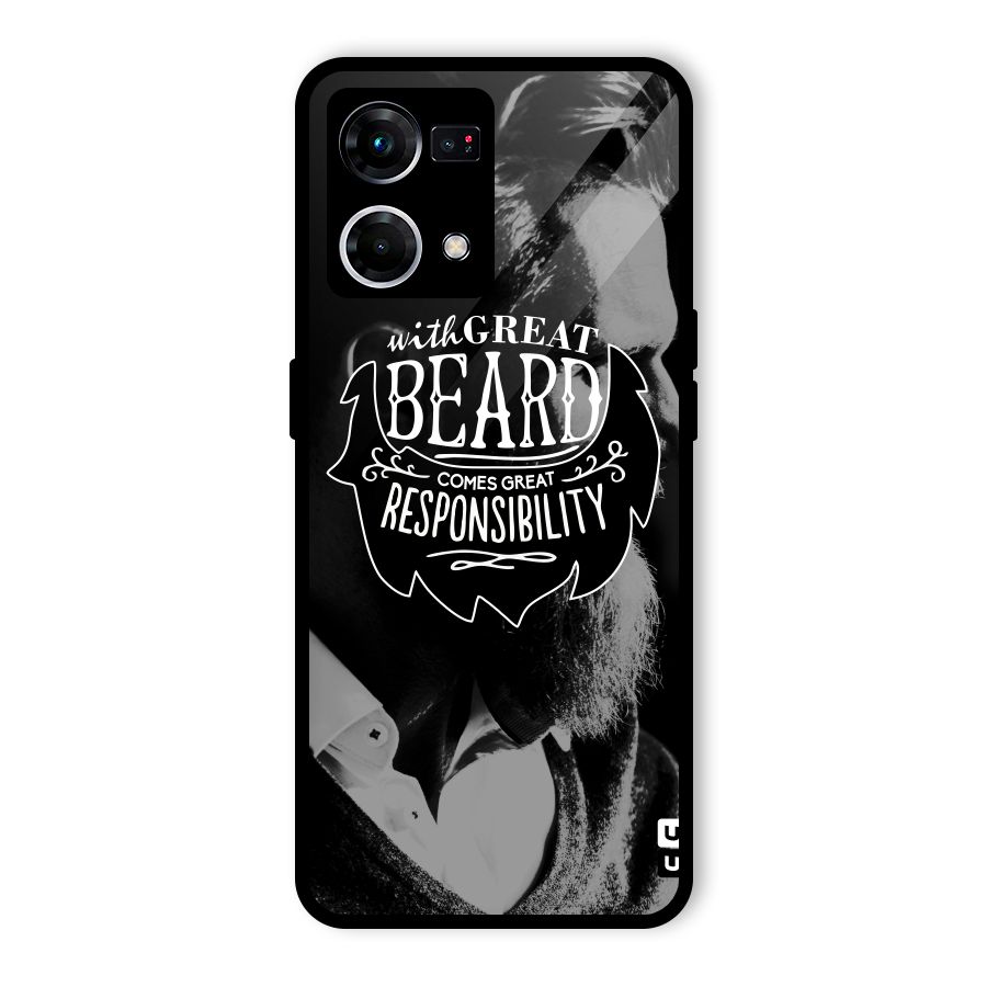 Beard Responsibility Quote Glass Back Case for Oppo F21 Pro 4G
