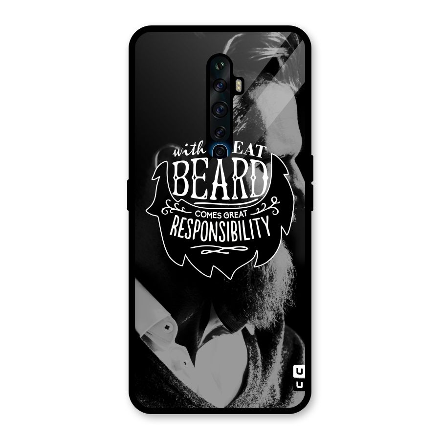 Beard Responsibility Quote Glass Back Case for Oppo Reno2 F