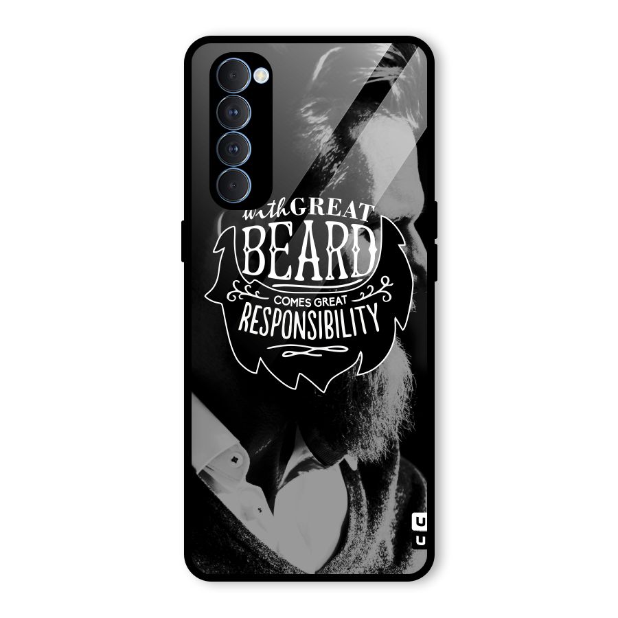 Beard Responsibility Quote Glass Back Case for Oppo Reno4 Pro