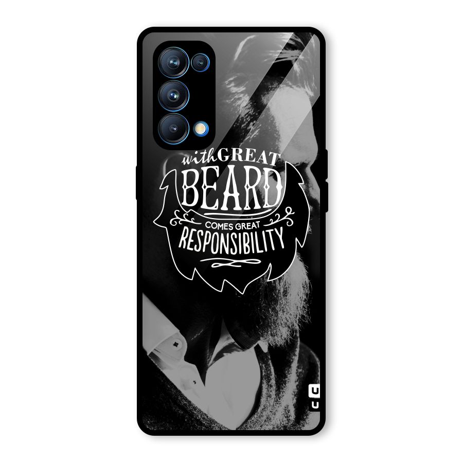 Beard Responsibility Quote Glass Back Case for Oppo Reno5 Pro 5G
