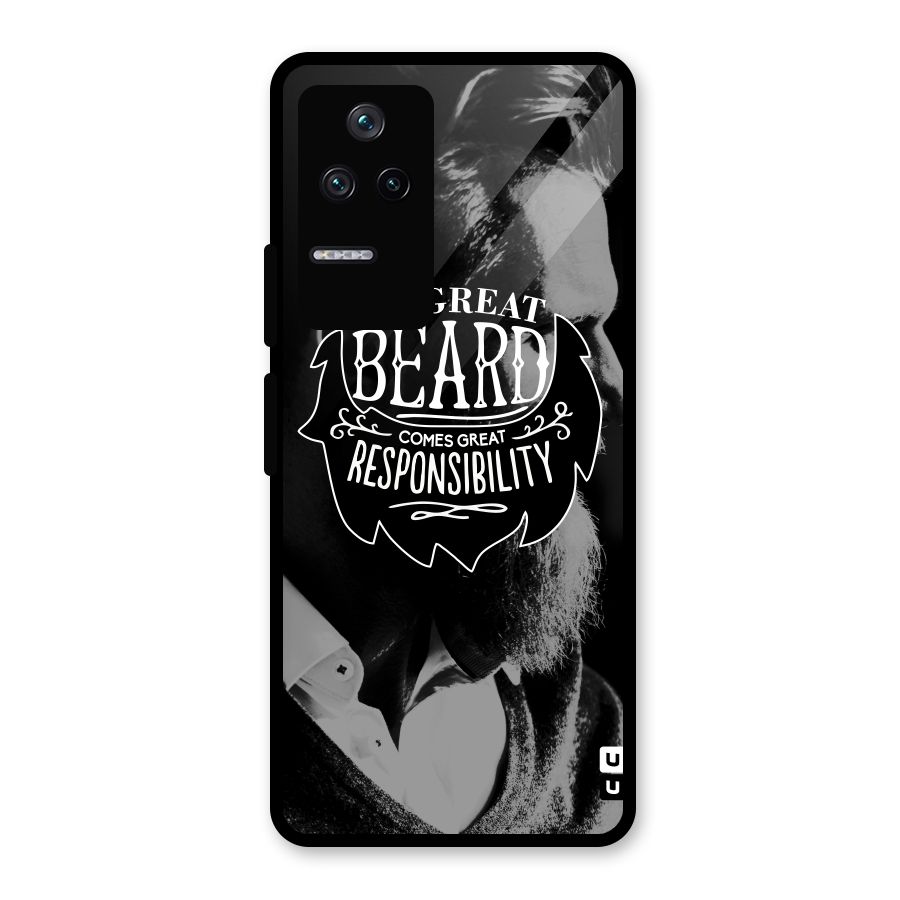 Beard Responsibility Quote Glass Back Case for Poco F4 5G