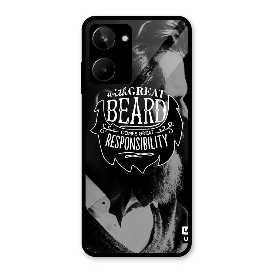 Beard Responsibility Quote Glass Back Case for Realme 10