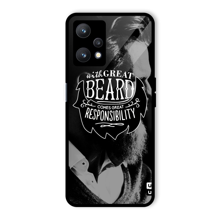 Beard Responsibility Quote Glass Back Case for Realme 9 Pro 5G