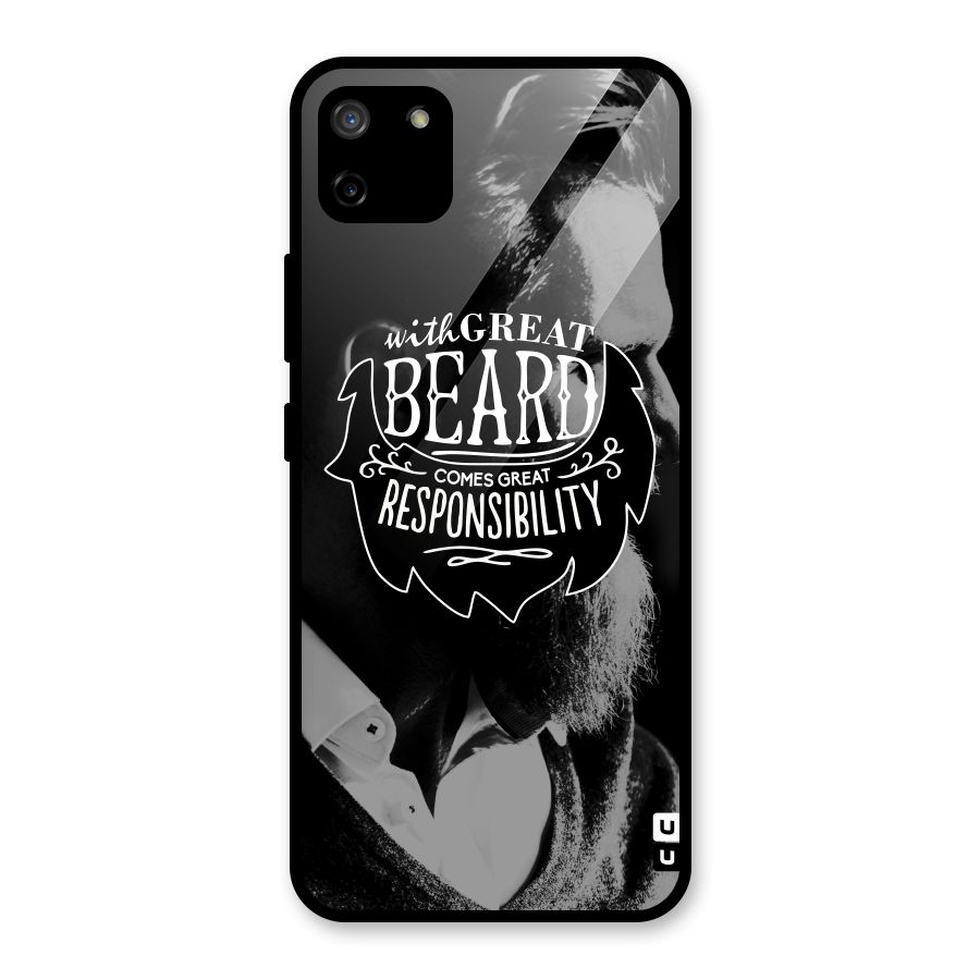 Beard Responsibility Quote Glass Back Case for Realme C11