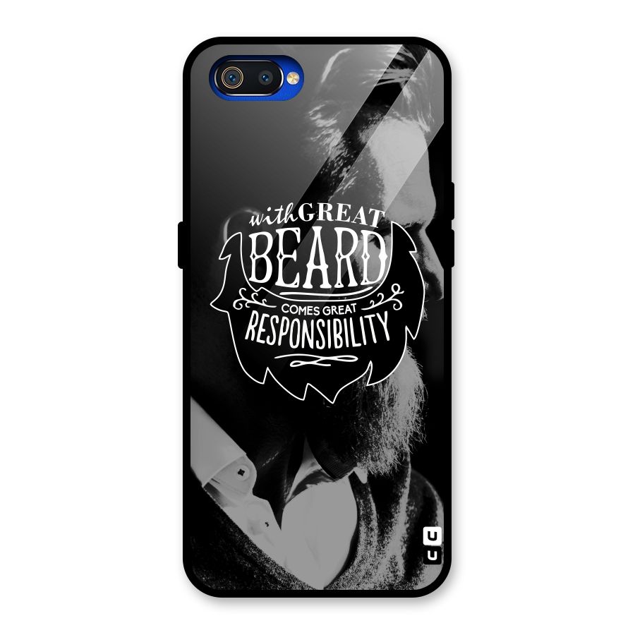 Beard Responsibility Quote Glass Back Case for Realme C2