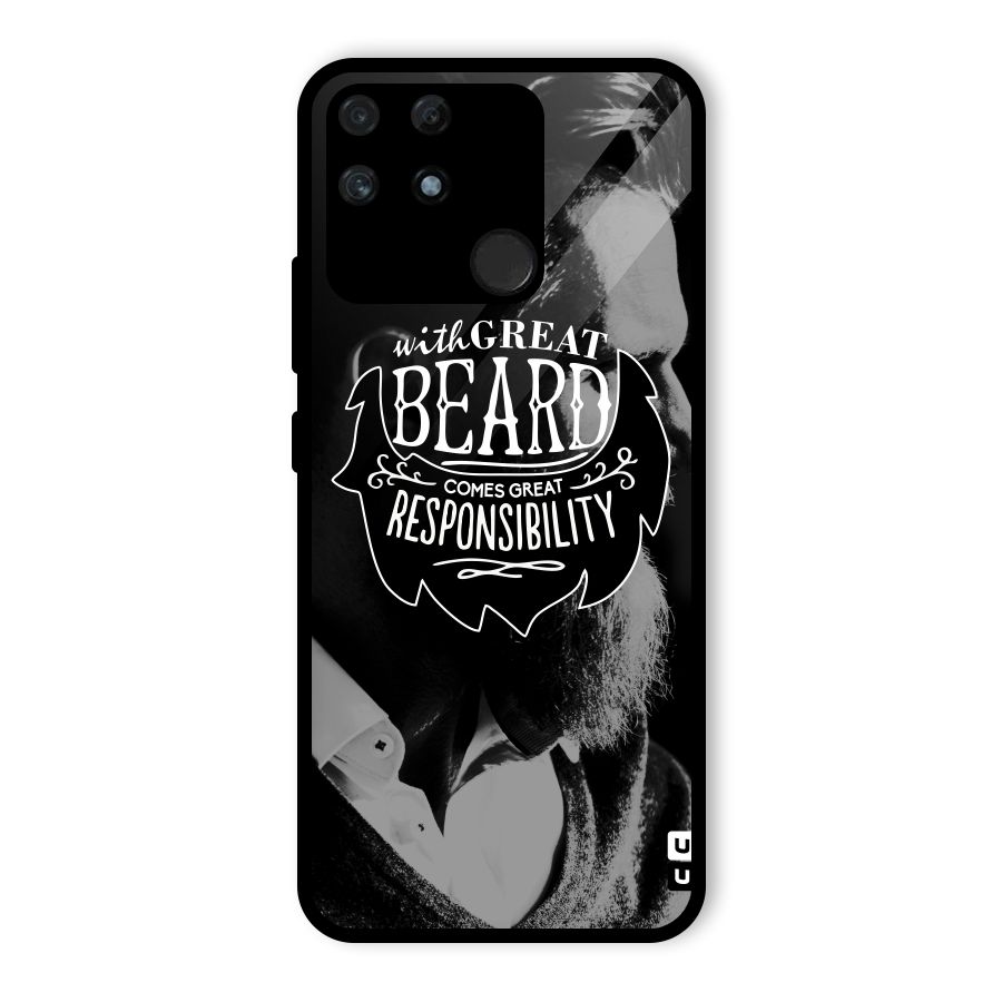 Beard Responsibility Quote Glass Back Case for Realme Narzo 50A