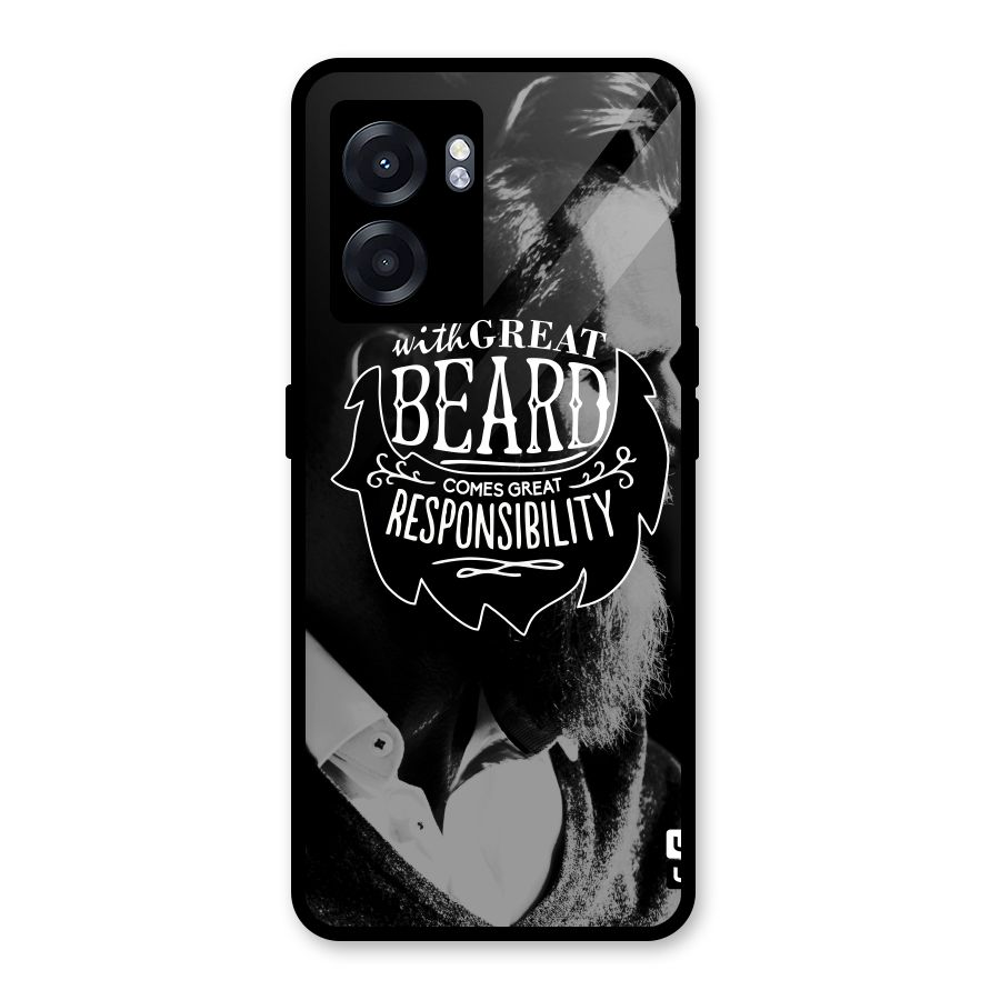 Beard Responsibility Quote Glass Back Case for Realme Narzo 50 5G
