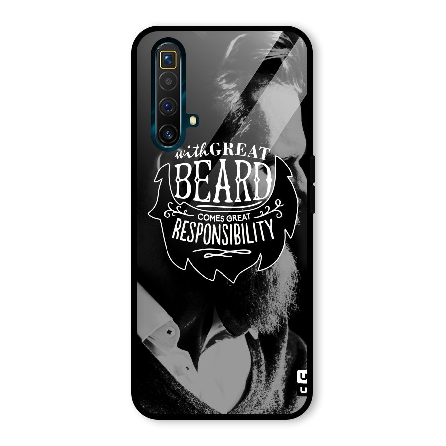 Beard Responsibility Quote Glass Back Case for Realme X3