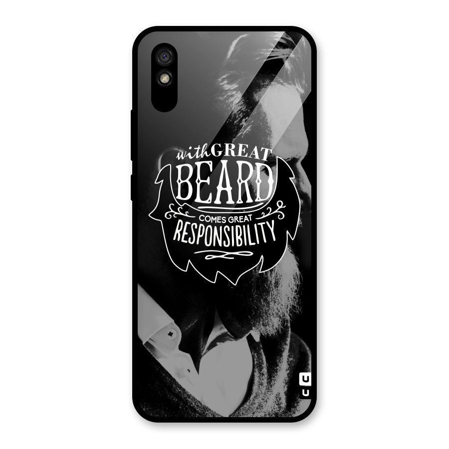 Beard Responsibility Quote Glass Back Case for Redmi 9A