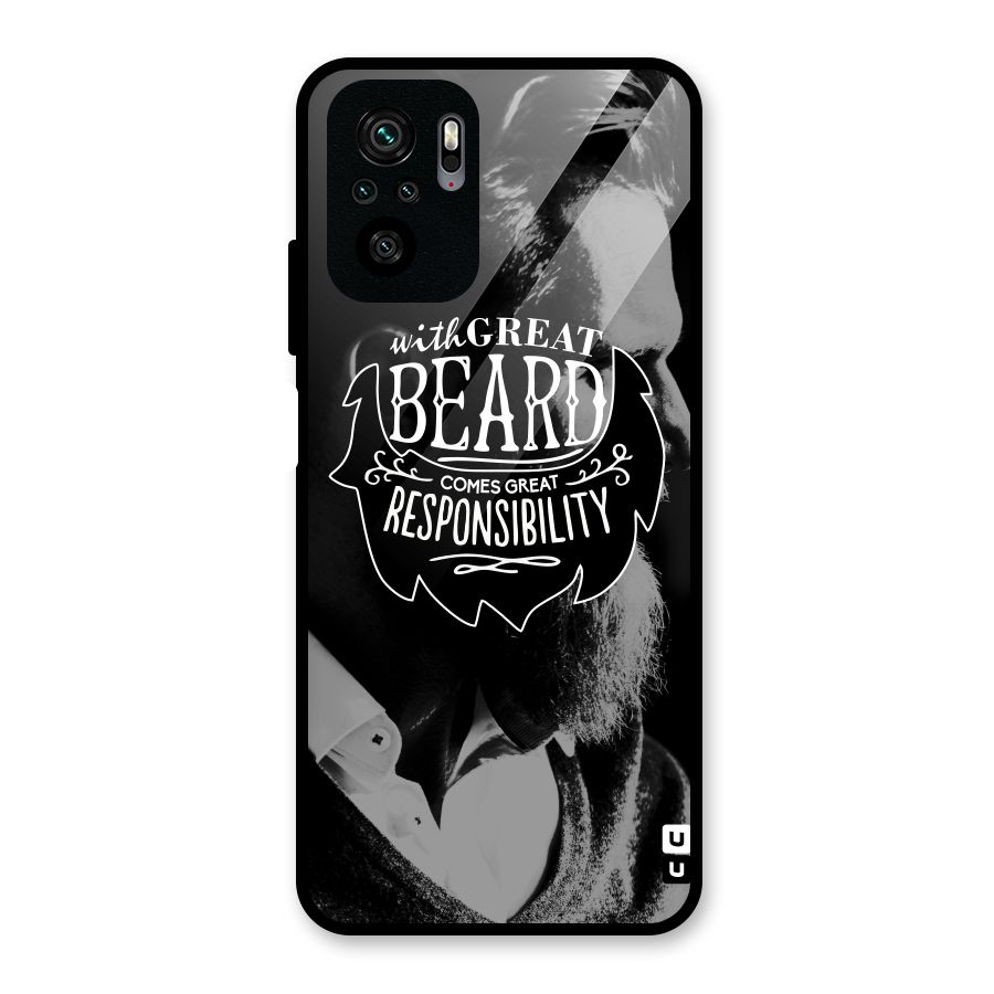 Beard Responsibility Quote Glass Back Case for Redmi Note 10S