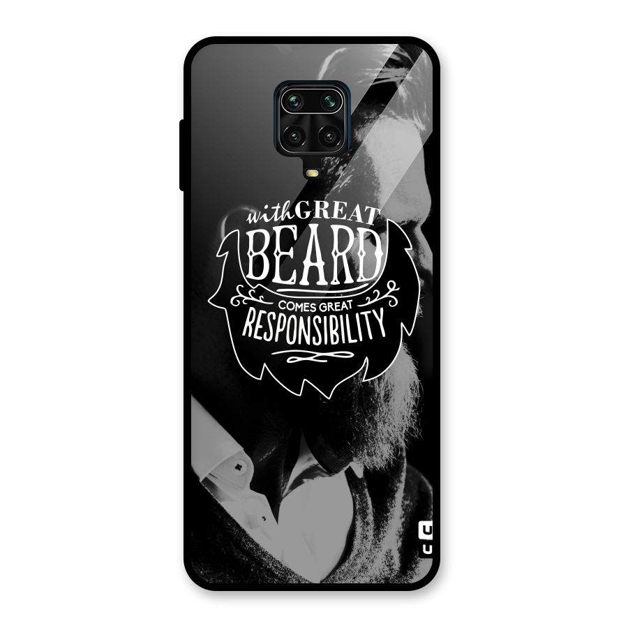 Beard Responsibility Quote Glass Back Case for Redmi Note 10 Lite