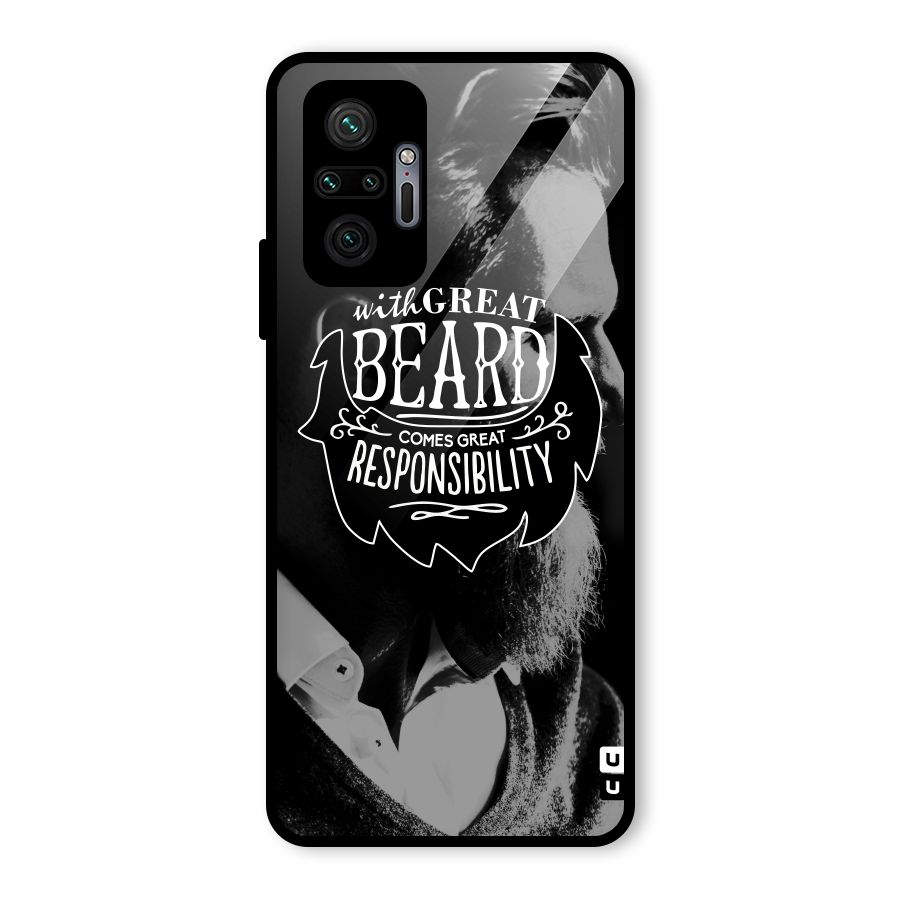 Beard Responsibility Quote Glass Back Case for Redmi Note 10 Pro