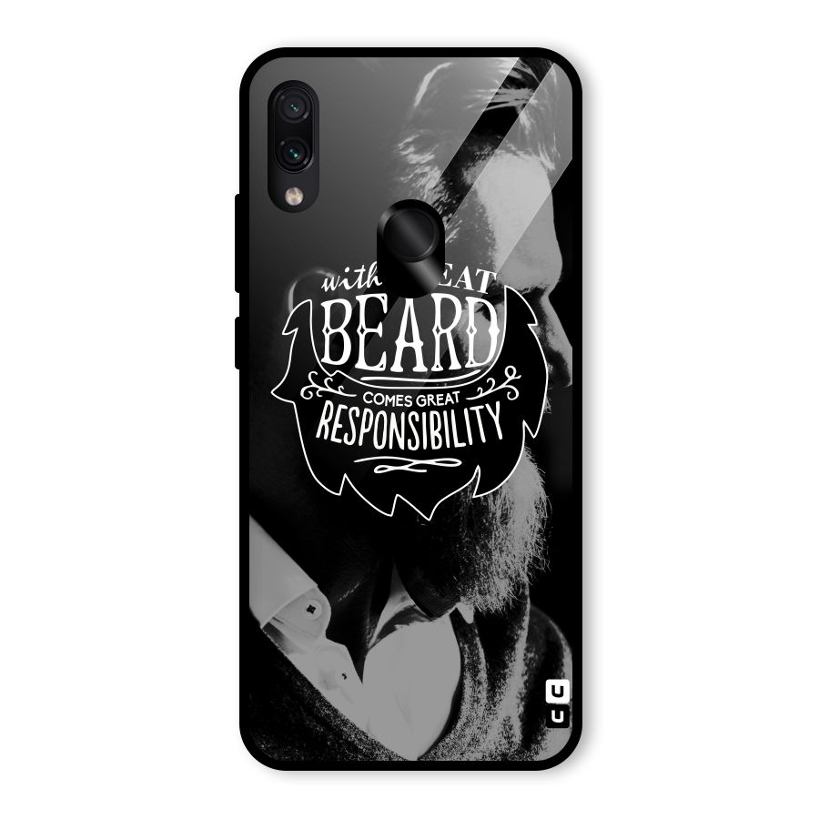 Beard Responsibility Quote Glass Back Case for Redmi Note 7