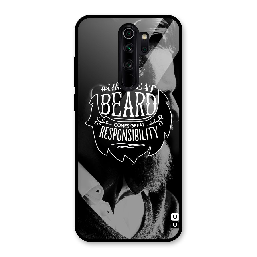 Beard Responsibility Quote Glass Back Case for Redmi Note 8 Pro