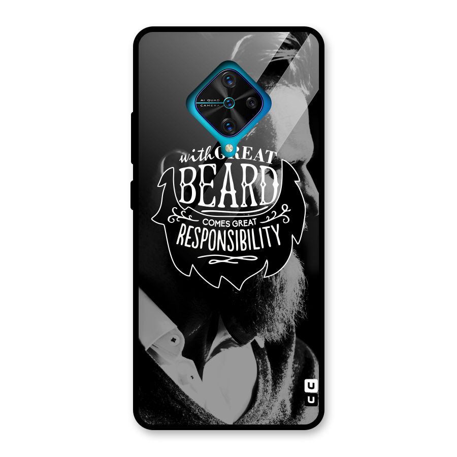 Beard Responsibility Quote Glass Back Case for Vivo S1 Pro