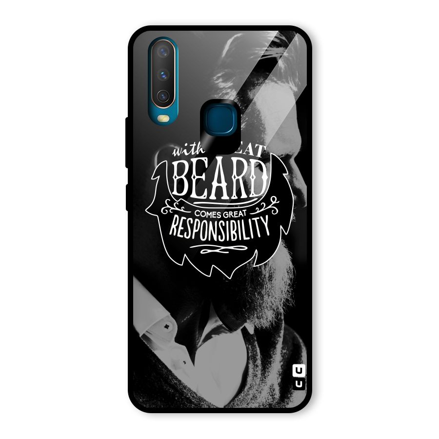 Beard Responsibility Quote Glass Back Case for Vivo U10