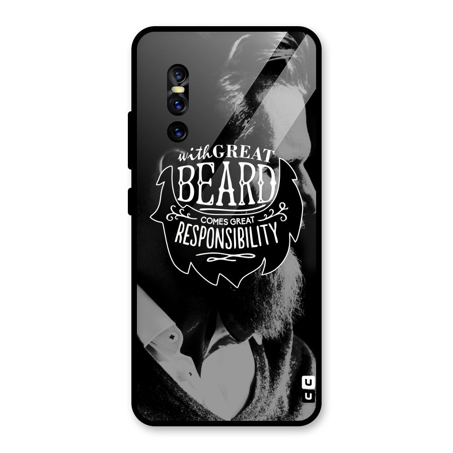 Beard Responsibility Quote Glass Back Case for Vivo V15 Pro