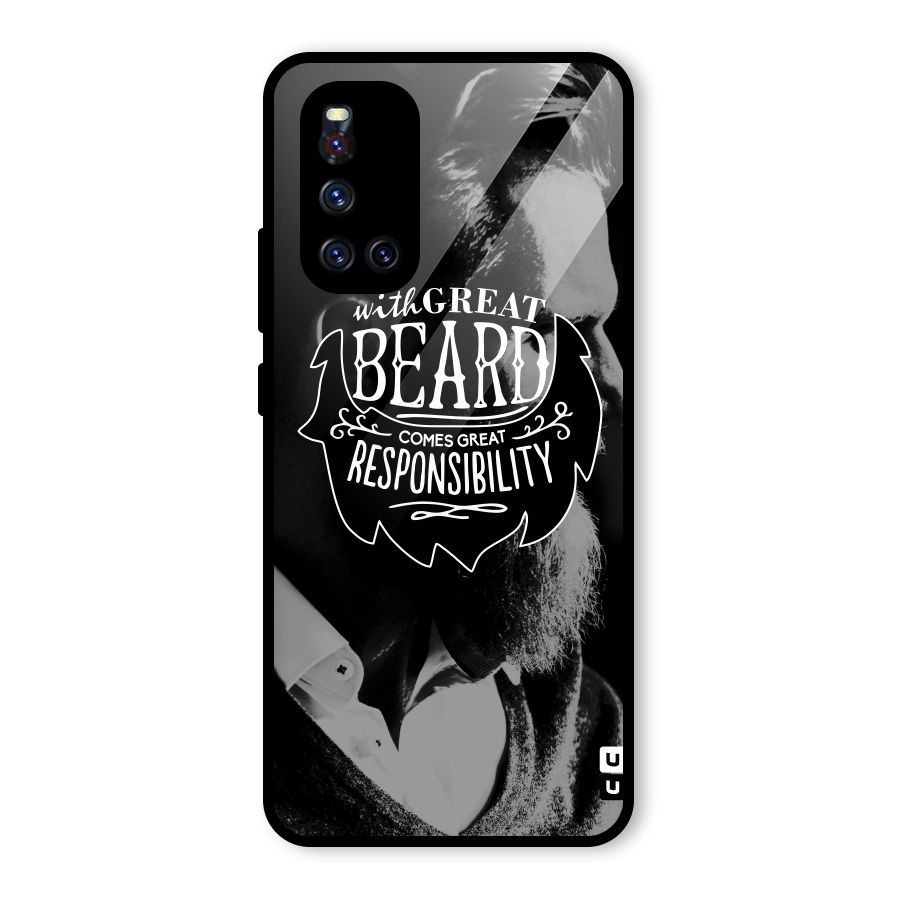 Beard Responsibility Quote Glass Back Case for Vivo V19