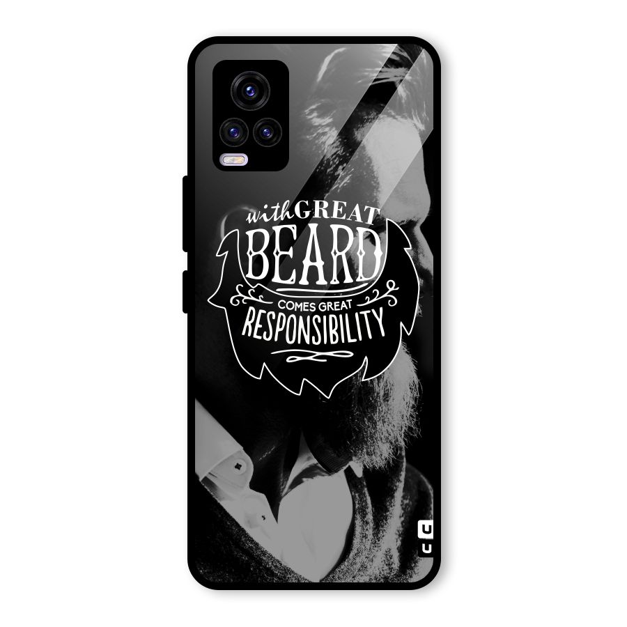 Beard Responsibility Quote Glass Back Case for Vivo V20