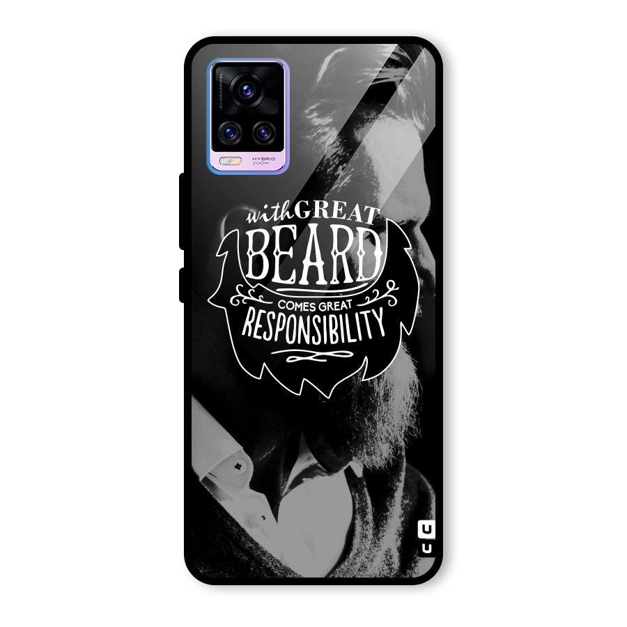Beard Responsibility Quote Glass Back Case for Vivo V20 Pro