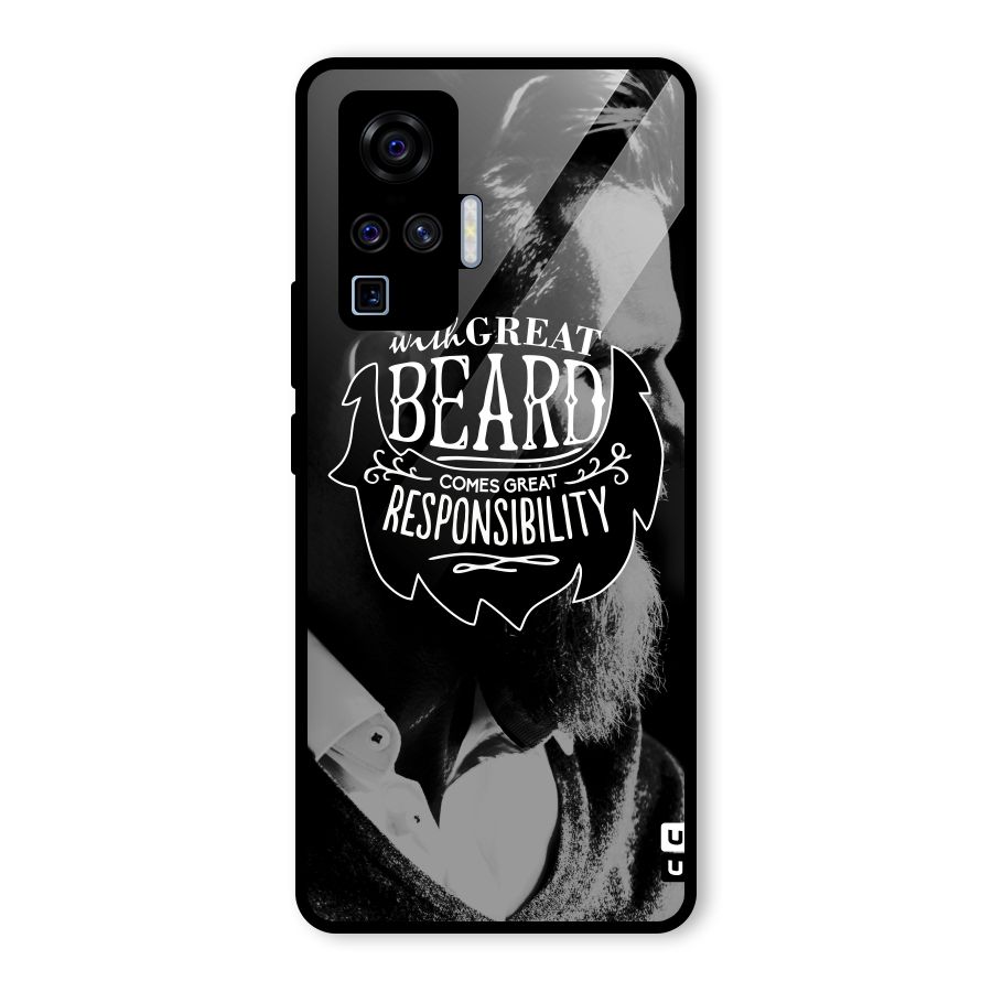 Beard Responsibility Quote Glass Back Case for Vivo X50 Pro