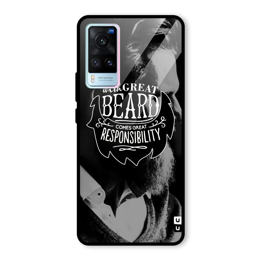 Beard Responsibility Quote Glass Back Case for Vivo X60