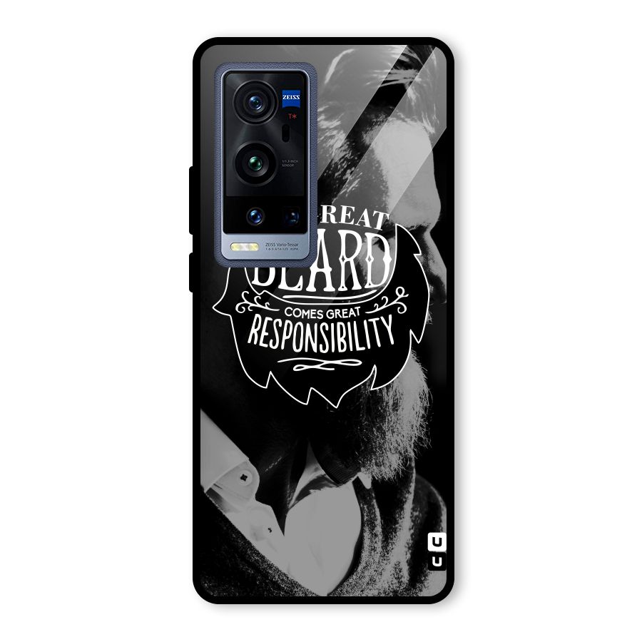 Beard Responsibility Quote Glass Back Case for Vivo X60 Pro Plus