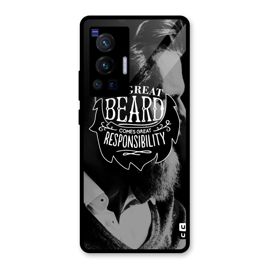 Beard Responsibility Quote Glass Back Case for Vivo X70 Pro