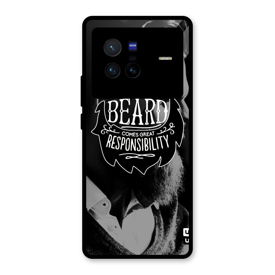 Beard Responsibility Quote Glass Back Case for Vivo X80
