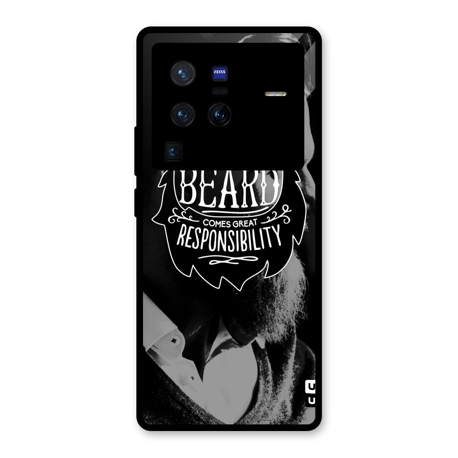 Beard Responsibility Quote Glass Back Case for Vivo X80 Pro