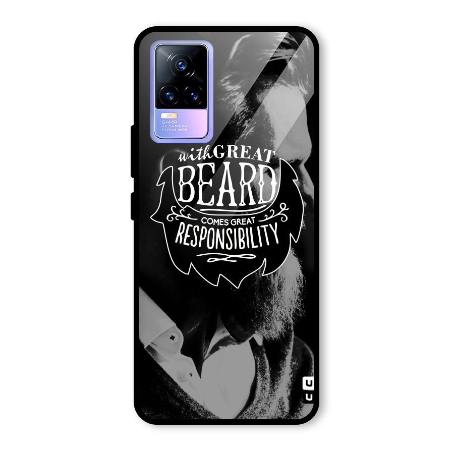 Beard Responsibility Quote Glass Back Case for Vivo Y73