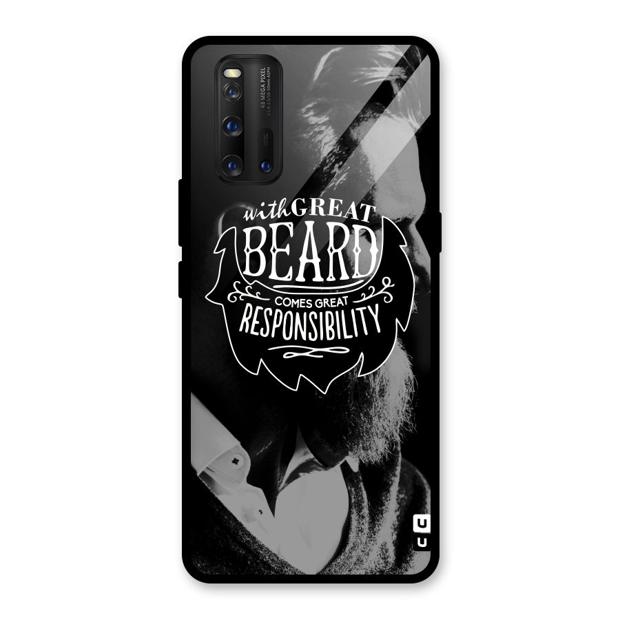 Beard Responsibility Quote Glass Back Case for Vivo iQOO 3