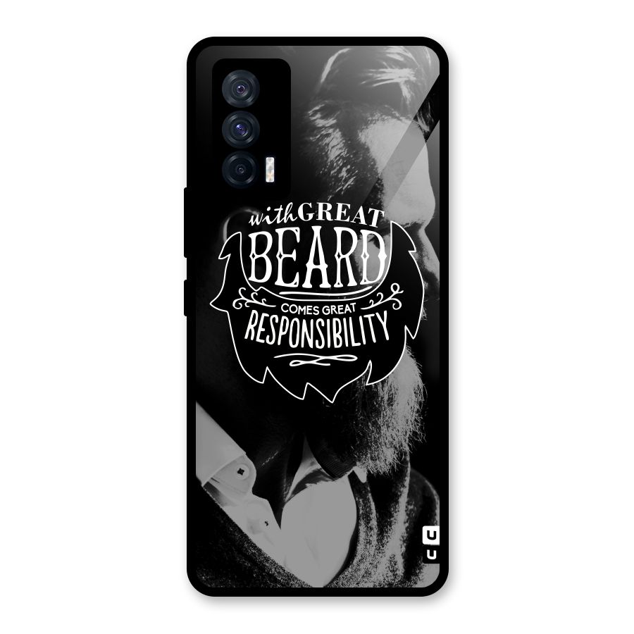 Beard Responsibility Quote Glass Back Case for Vivo iQOO 7 5G