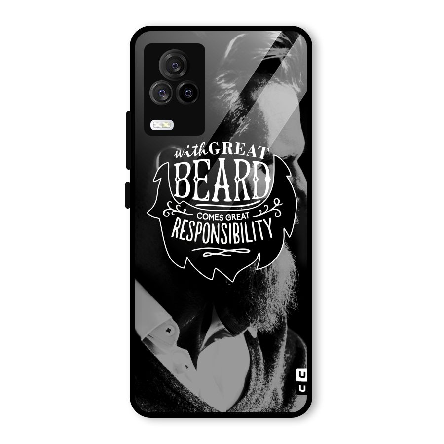 Beard Responsibility Quote Glass Back Case for Vivo iQOO 7 Legend 5G