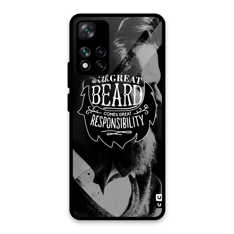 Beard Responsibility Quote Glass Back Case for Xiaomi 11i HyperCharge 5G