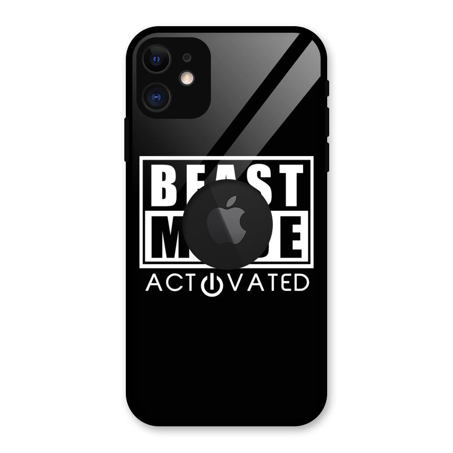 Beast Mode Activated Glass Back Case for iPhone 11 Logo Cut