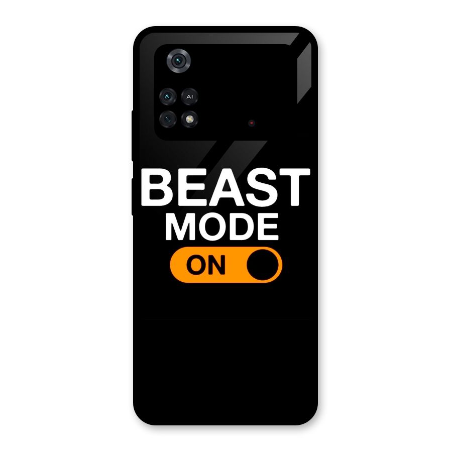 Beast Mode Switched On Glass Back Case for Poco M4 Pro 4G