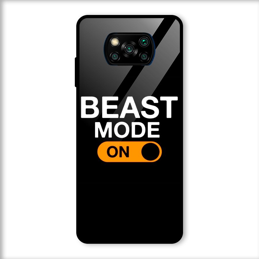 Beast Mode Switched On Glass Back Case for Poco X3