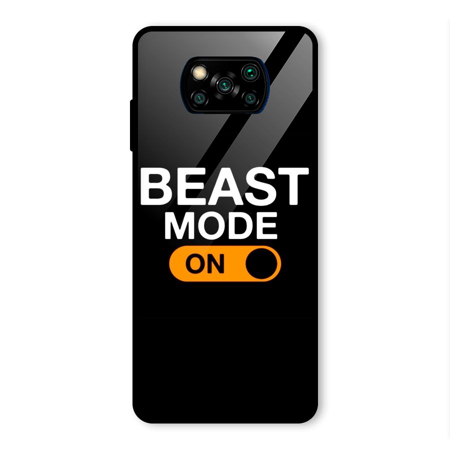 Beast Mode Switched On Glass Back Case for Poco X3 Pro