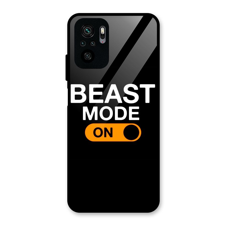 Beast Mode Switched On Glass Back Case for Redmi Note 10S