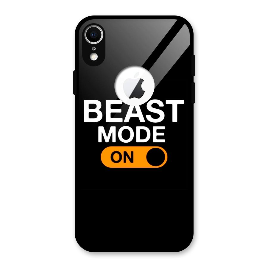 Beast Mode Switched On Glass Back Case for iPhone XR Logo Cut