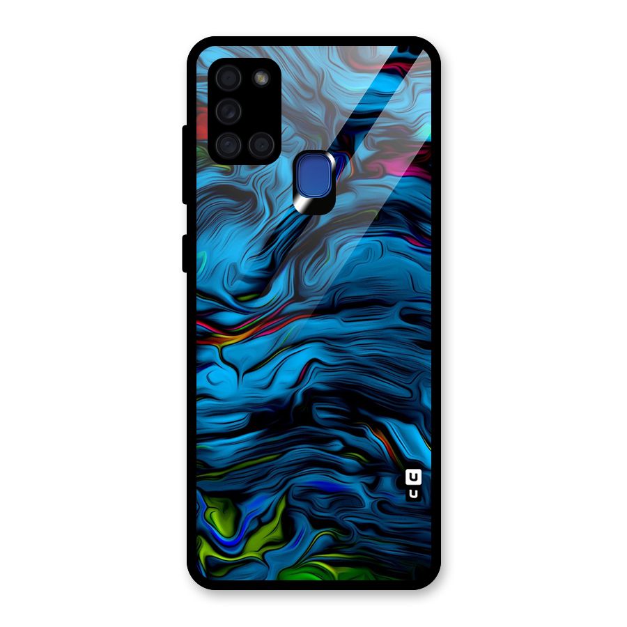 Beautiful Abstract Design Art Glass Back Case for Galaxy A21s